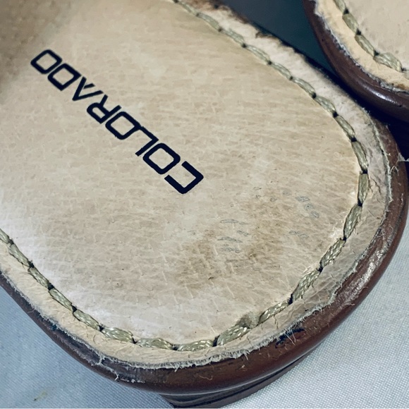 Colorado Opanka Ladies Leather Thongs Sandals Rianna Gold Metallic Size AU 7 - Picture 10 of 14